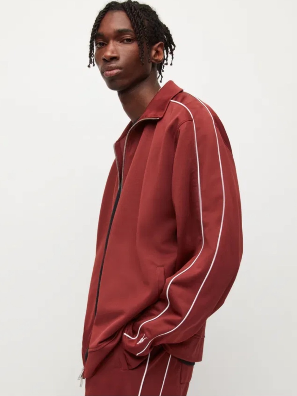 AllSaints Moreno Track Jacket XS Burgundy